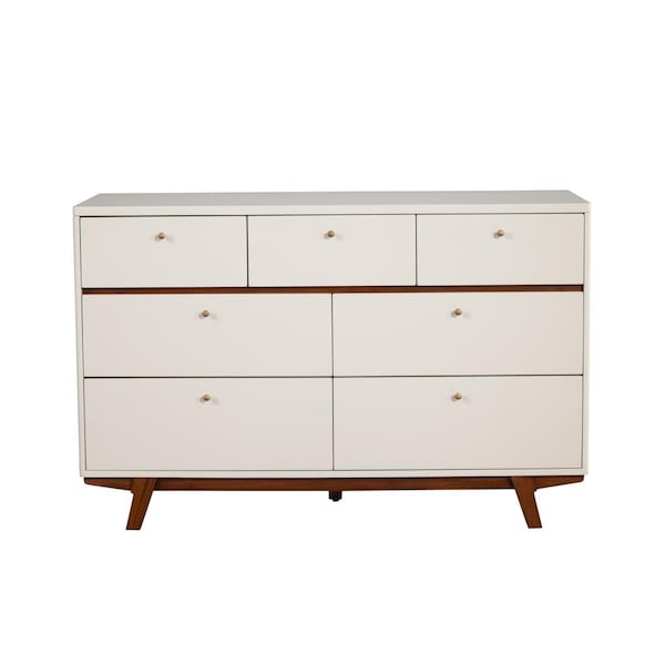 Templeton Dakota 7 Drawer Dresser, White with Acorn Accents - 36 x 56 x 18 in. TE2751427 - main